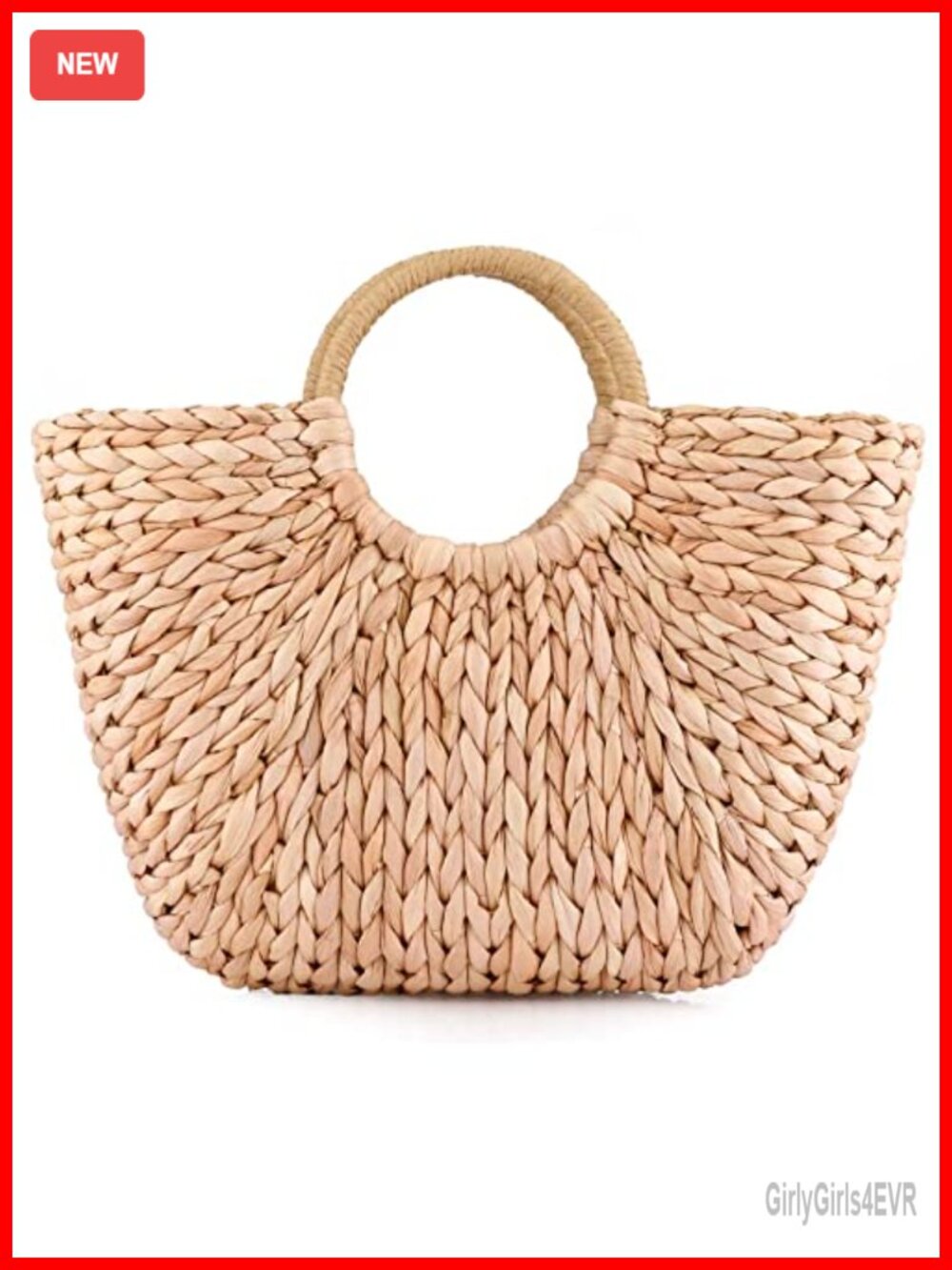 Handwoven Straw Tote Beach Bag for Women Summer Rattan Top-Handle